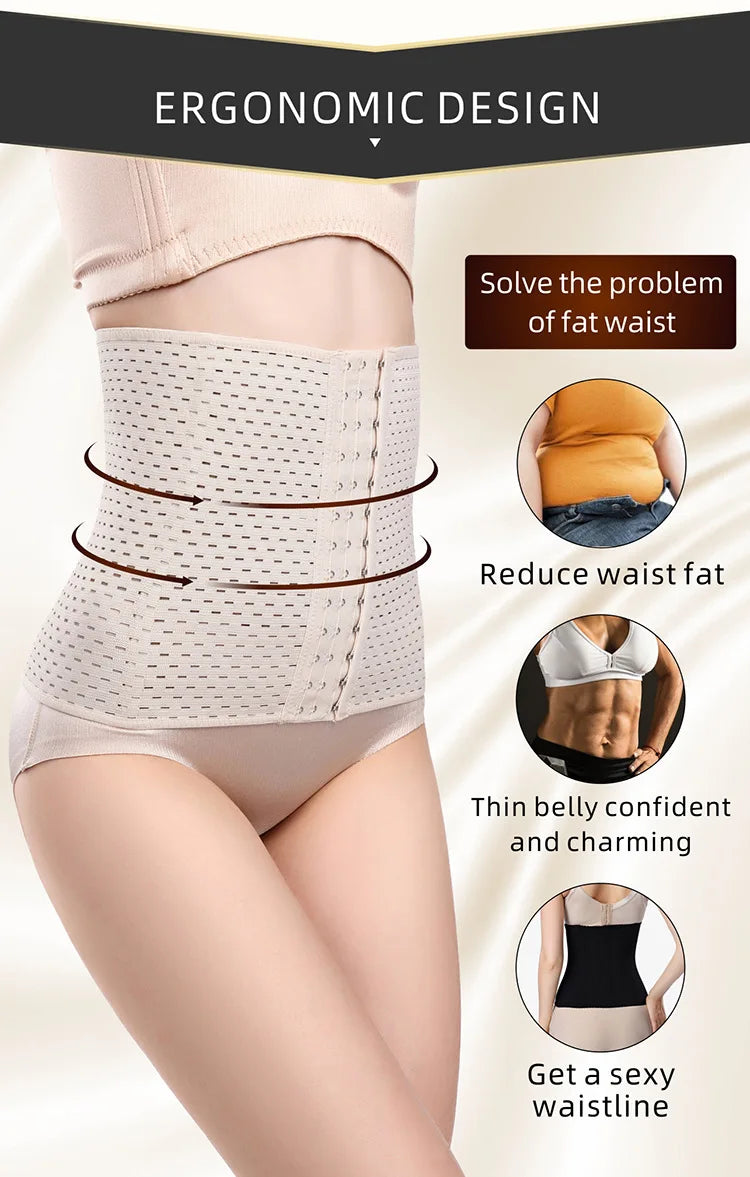 Women and Men XS~6XL Slimming Waist Trainer Corset – Body Shaper Belt for Weight Loss & Posture