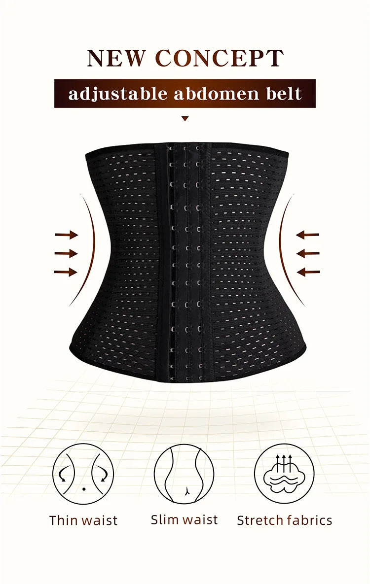 Women and Men XS~6XL Slimming Waist Trainer Corset – Body Shaper Belt for Weight Loss & Posture