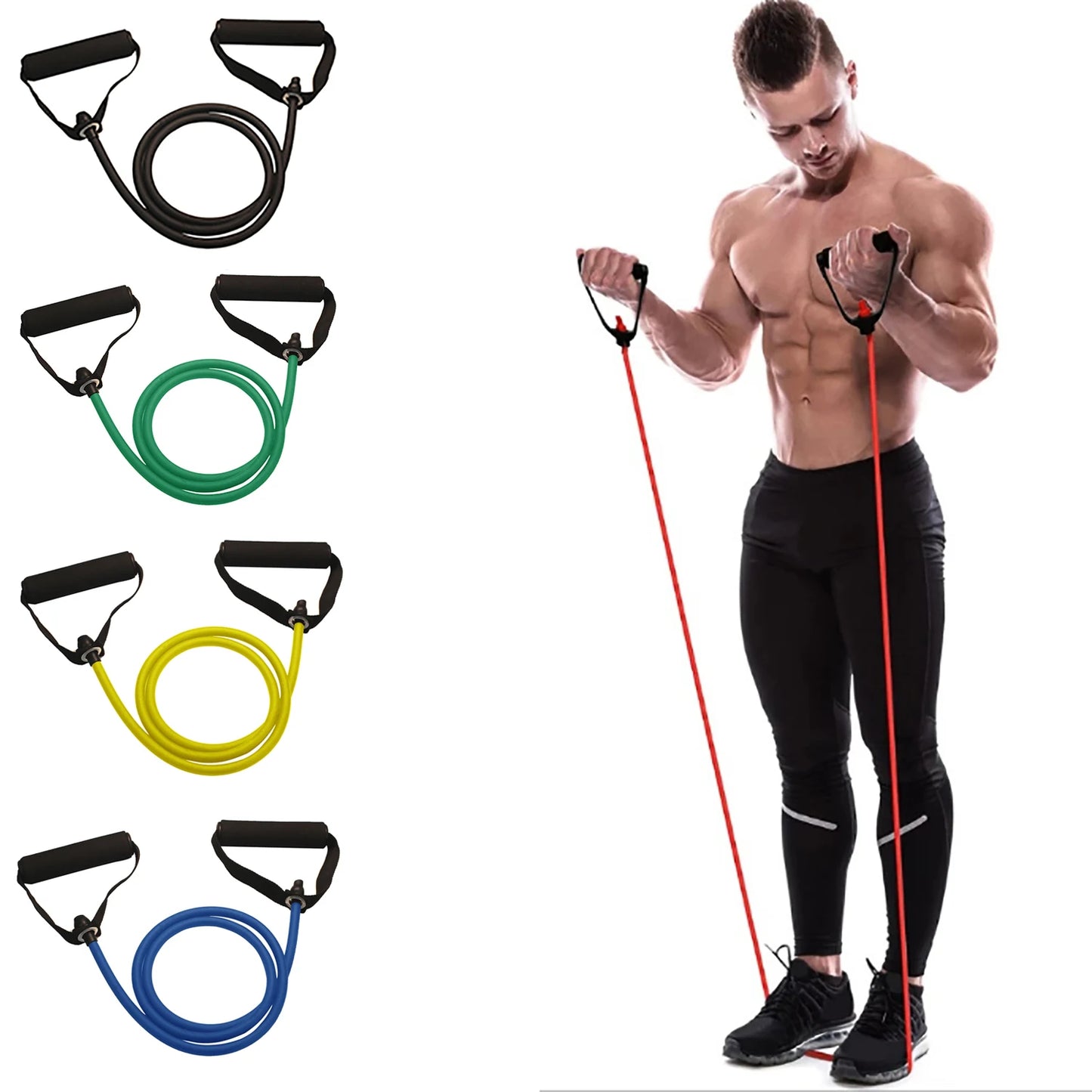 Premium Exercise Bands with Handles – Perfect for Home Gym &amp; Fitness Training